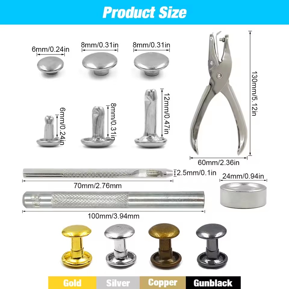 Metal Double Cap Rivets Stud R - đánh giá và giá Rivet Setter Tool